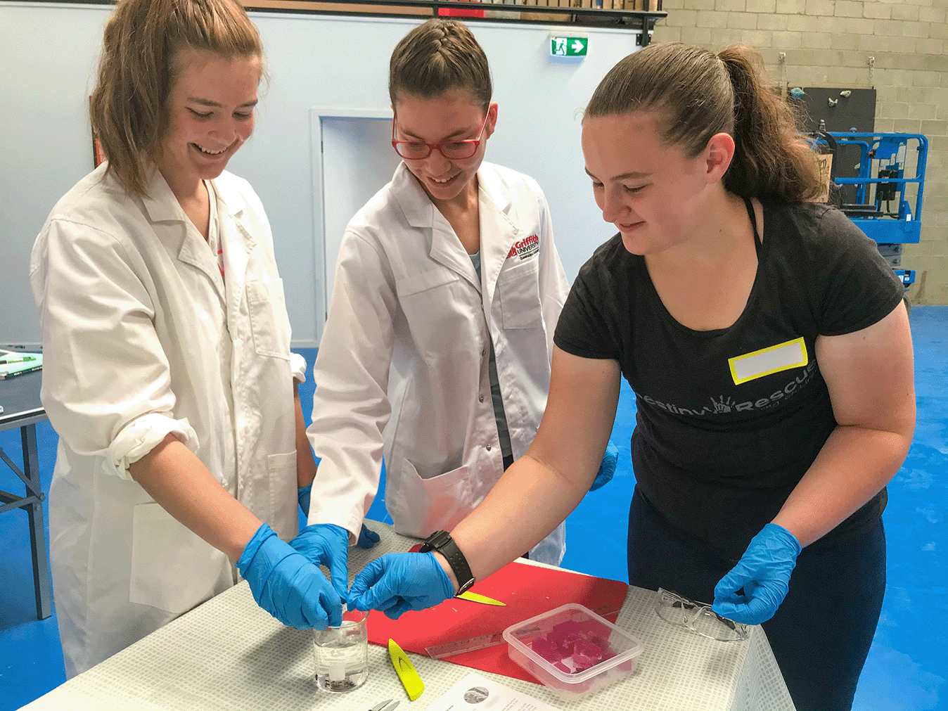 Senior Year 12 biology students experimenting at a Faith Christian School distance education workshop